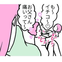 父をビシビシ蹴とばす娘。微笑ましい親子のじゃれ合いのはずなのに、客観視してみると…？【育児ってこんなに笑えるんや！ #４】 画像