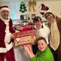 イモトアヤコ、トナカイ姿でにしたん西村社長と粋なサプライズ 難病と闘う家族訪問で涙 画像