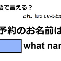 英語で「ご予約のお名前は？」はなんて言う？【英語クイズ2025年度ベスト】 画像