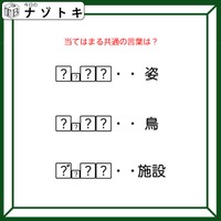 クイズです！「姿、鳥、施設を表す、共通の言葉を導きましょう」？には同じ文字が入ります【難易度LV３.・中辛】 画像