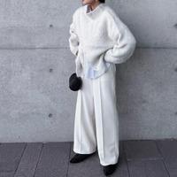 冬こそ挑戦したい、都会的な大人の白。大事にしたいのはシルエットと素材感【40代の毎日コーデ】 画像
