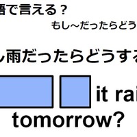 英語で「もし雨だったらどうする？」は何て言う？ 画像