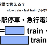 英語で「各駅停車・急行電車」は何て言う？ 画像