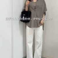 GU【シアーシャツ】、大人は何色がいい？腕やお腹をカバーしながら涼しくて軽い、初夏の羽織りの最適解【40代の毎日コーデ】 画像