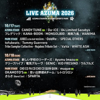 「LIVE AZUMA 2026」第5弾出演アーティスト発表。CANDY TUNE、Ayumu Imazuらがラインナップ 画像