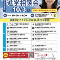 【中学受験】【高校受験】湘南私学進学相談会10/3、藤沢で15校参加 画像